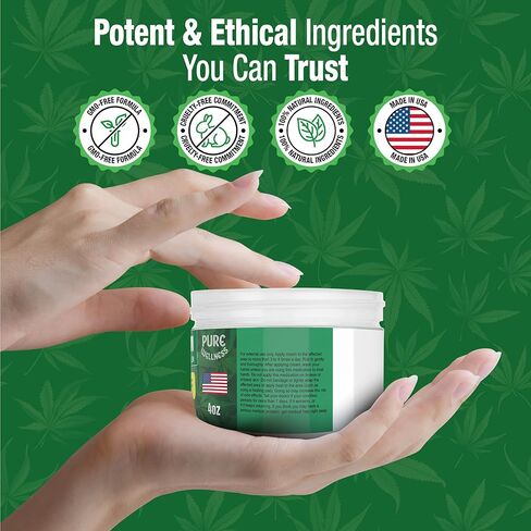 كريم القنب العافية النقي بقوة قصوى 100.000 مجم مع MSM وزهرة الأرنيكا وحبوب لقاح النحل - 4 أونصة، يدعم تخفيف وتهدئة المفاصل والعضلات والكتف والظهر والركبة والأعصاب - عبوة واحدة in Kuwait