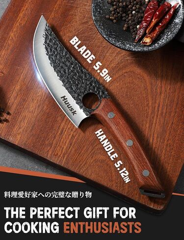 سكين هوسك فايكنغ، سكين الجزار الياباني لقطع اللحوم، سكاكين تقطيع يدوية بمقبض خشبي مريح، سكاكين الشيف اليابانية المصنوعة من الفولاذ عالي الكربون للتخييم والشواء والسكاكين لهدايا الرجال in Kuwait