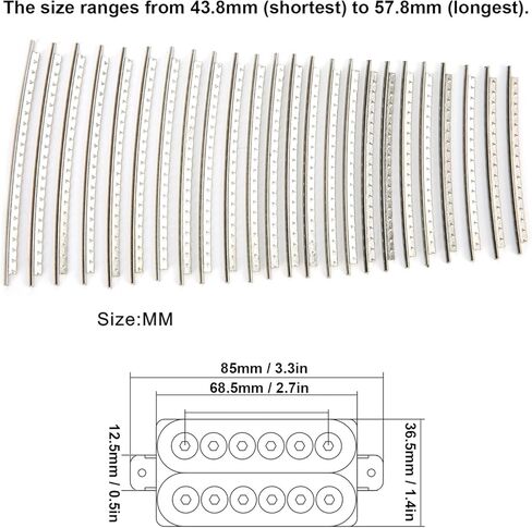 Guitar Fret Wires, Pack of 24 Medium Jumbo Stainless Fretwire 2.7mm for Electric or Acoustic Guitar Fingerboard Replacement in Saudi Arabia