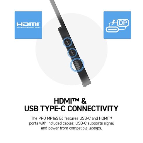 MSI Pro MP161 E2 Portable Monitor, 15.6" FHD IPS 1080p, USB Type-C, Mini-HDMI, Built-in Speakers, Perfect for PC, Mac, PS5, PS4, Xbox, Mobile, Metal Gray in Kuwait