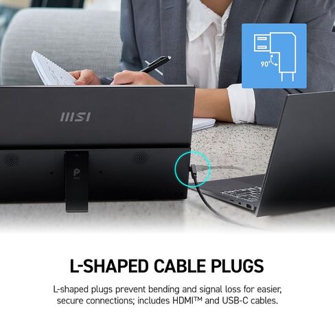 MSI Pro MP161 E2 Portable Monitor, 15.6" FHD IPS 1080p, USB Type-C, Mini-HDMI, Built-in Speakers, Perfect for PC, Mac, PS5, PS4, Xbox, Mobile, Metal Gray in Kuwait