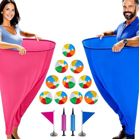 لعبة Granny Pants Yard للأطفال (31.5 بوصة × 24 بوصة)، قطعتان من ألعاب Granny Pants في الهواء الطلق مع 10 كرات نطاطة، 2 مضخة وأعلام، لعبة Granny Pants لتجمع شمل حفلات الكرنفال العائلية (صغير) in Kuwait