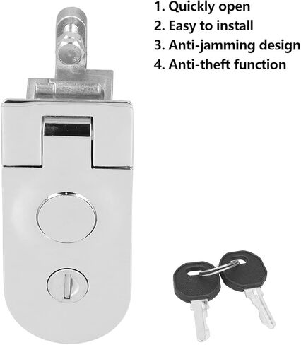 Tbest RV Door Lock Compression Latch Powder Coated Zinc Alloy Antirust Hand Operated Key Locking Secure Push Type Design for Motorhome Yacht Chrome Plated in Saudi Arabia