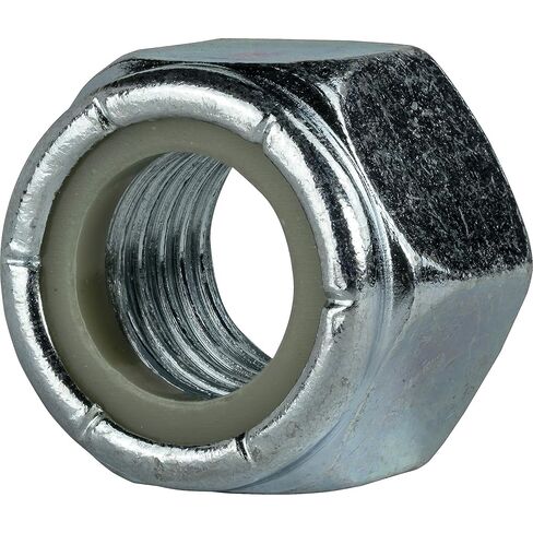صواميل قفل سداسية من النايلون من Fastenere مقاس 1-1/2"-12 من الفولاذ المطلي بالزنك من الدرجة 2، لمسة نهائية شفافة، مقاومة للاهتزاز، صواميل متينة للتثبيت الآمن، صامولة القفل، (عبوة واحدة) in Kuwait