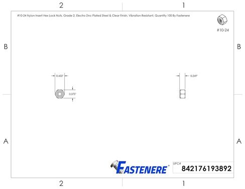 صواميل قفل سداسية من النايلون من Fastenere مقاس 1-1/2"-12 من الفولاذ المطلي بالزنك من الدرجة 2، لمسة نهائية شفافة، مقاومة للاهتزاز، صواميل متينة للتثبيت الآمن، صامولة القفل، (عبوة واحدة) in Kuwait