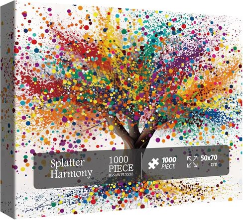 Colorful Flower Tree Puzzle 1000 Pieces for Adult, Rainbow Butterfly Floral Jigsaw Puzzle, Nature Tree of Life Puzzle for Home Decor in Saudi Arabia