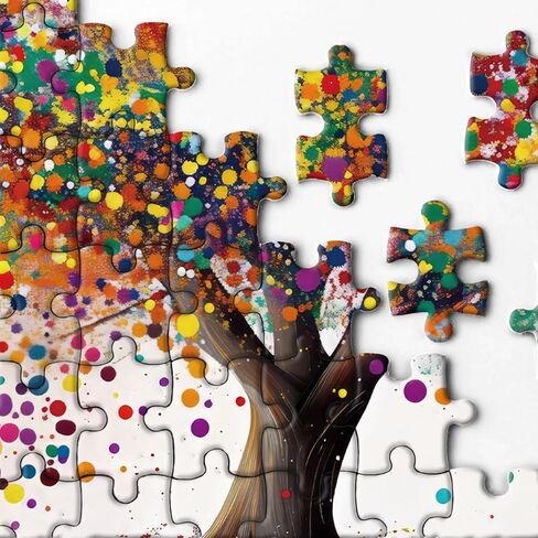 Colorful Flower Tree Puzzle 1000 Pieces for Adult, Rainbow Butterfly Floral Jigsaw Puzzle, Nature Tree of Life Puzzle for Home Decor in Saudi Arabia