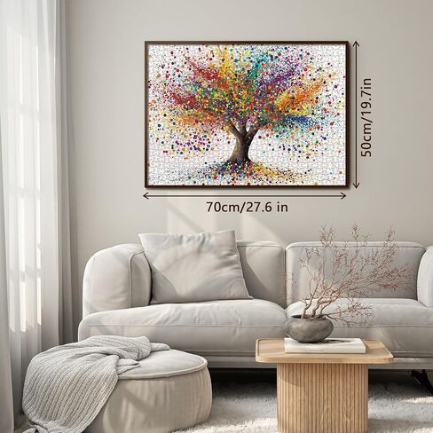 Colorful Flower Tree Puzzle 1000 Pieces for Adult, Rainbow Butterfly Floral Jigsaw Puzzle, Nature Tree of Life Puzzle for Home Decor in Saudi Arabia