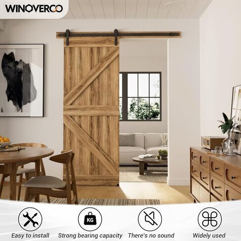 72"/6FT Sliding Barn Door Hardware Kit with Adjustable U Shape Barn Door Floor Guide, Wall Mount Rail, Splicing Track Kit (Door not Included) in Saudi Arabia