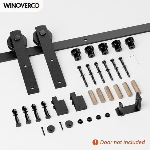 72"/6FT Sliding Barn Door Hardware Kit with Adjustable U Shape Barn Door Floor Guide, Wall Mount Rail, Splicing Track Kit (Door not Included) in Saudi Arabia