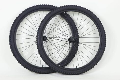 26 inch Mountain Bike Bicycle Wheels for Threaded Spin On Freewheel for Rim Brakes with 26 X 2.1 Tires and Tubes Black in Saudi Arabia