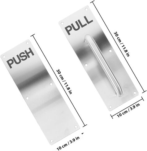 NUOBESTY Push Pull Stainless Steel 304 Door Plate Handle for Industrial and Commercial Doors Metal Pull Handle Suitable for Warehouse Office Garage and Public Use in Saudi Arabia