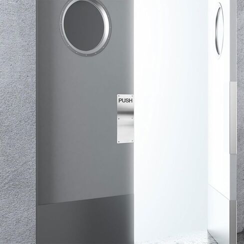 NUOBESTY Push Pull Stainless Steel 304 Door Plate Handle for Industrial and Commercial Doors Metal Pull Handle Suitable for Warehouse Office Garage and Public Use in Saudi Arabia