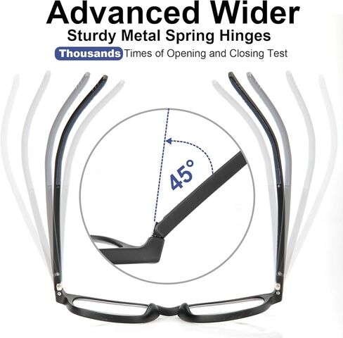 Missfive 2Pack Versatile Progressive Multifocus Reading Glasses Men, Anti-Blue Light Computer Readers, Durable Spring Hinge in Saudi Arabia