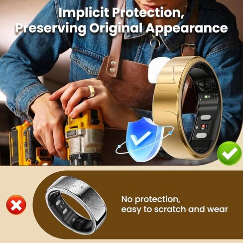 10 Pack Ultra Thin Invisible Protector Compatible with RingConn Gen 2, Gen 2 Air Smart Ring, Full-Cover Wrap Scratch-Resistant Film Skin, for RingConn Accessories (Size S for 6/7/8/9/10) in Saudi Arabia