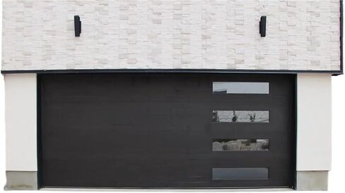 أبواب جراج عازلة للصوت، ألواح زجاجية، أبواب جراج زجاجية حديثة، تحكم عن بعد، بدون إطار من الألومنيوم in Kuwait