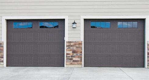 أبواب جراج عازلة للصوت، ألواح زجاجية، أبواب جراج زجاجية حديثة، تحكم عن بعد، بدون إطار من الألومنيوم in Kuwait