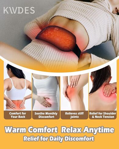 وسادة تدفئة كهربائية محمولة لفترة لاسلكية وسادة تدفئة لتشنجات الدورة الشهرية وتخفيف آلام الظهر فترة لاسلكية صغيرة قابلة لإعادة الشحن بطارية يمكن ارتداؤها تعمل ببطارية سوداء سفلية in Kuwait
