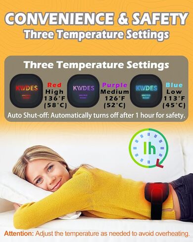 وسادة تدفئة كهربائية محمولة لفترة لاسلكية وسادة تدفئة لتشنجات الدورة الشهرية وتخفيف آلام الظهر فترة لاسلكية صغيرة قابلة لإعادة الشحن بطارية يمكن ارتداؤها تعمل ببطارية سوداء سفلية in Kuwait