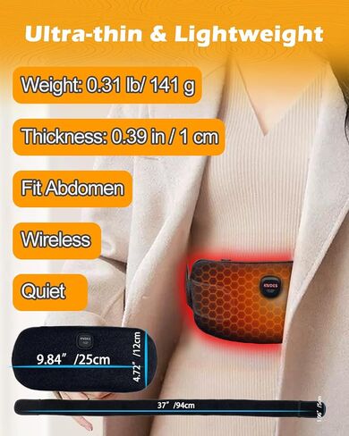 وسادة تدفئة كهربائية محمولة لفترة لاسلكية وسادة تدفئة لتشنجات الدورة الشهرية وتخفيف آلام الظهر فترة لاسلكية صغيرة قابلة لإعادة الشحن بطارية يمكن ارتداؤها تعمل ببطارية سوداء سفلية in Kuwait