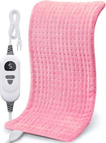 NOWWISH Heating Pad for Back, Period Cramps, Neck, Shoulder, Knee, 12x24 Inches Electric Throw with 6 Heat Settings, Timer and Auto Shut Off, Machine Washable, Birthday Gifts for Women, Green in Saudi Arabia
