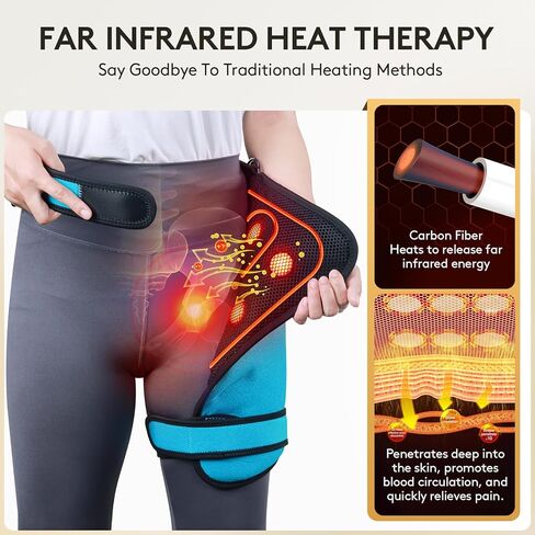 UTK Hip Heating Pad for Sciatica, Far Infrared Heating Pads with 16 Natural Jades & Smart Controller, Lower Back/Thigh/Buttock/Abdomen Electric Heat Pad for Women, FSA-HSA Eligible in Saudi Arabia