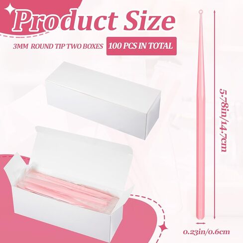 Havawish 100 Pcs Disposable Ear Curette Individually Wrapped Ear Wax Removal Tool 3 mm Tip Single Use Earwax Cleaners Pick Cleaning Tool for Home Clinic Hospital Gentle Canal Cleaning, Pink in Saudi Arabia