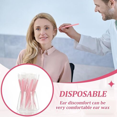 Havawish 100 Pcs Disposable Ear Curette Individually Wrapped Ear Wax Removal Tool 3 mm Tip Single Use Earwax Cleaners Pick Cleaning Tool for Home Clinic Hospital Gentle Canal Cleaning, Pink in Saudi Arabia