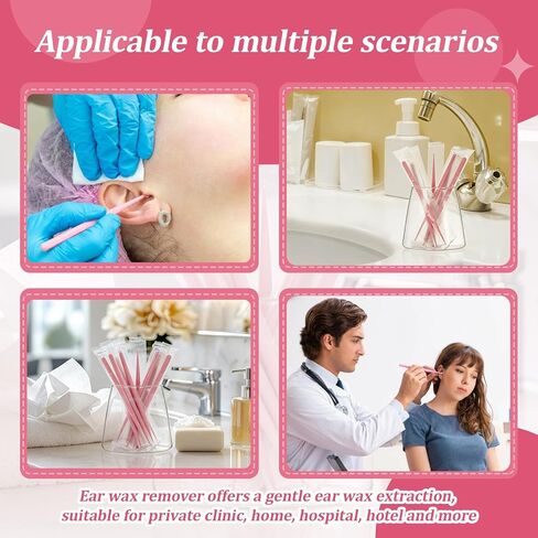 Havawish 100 Pcs Disposable Ear Curette Individually Wrapped Ear Wax Removal Tool 3 mm Tip Single Use Earwax Cleaners Pick Cleaning Tool for Home Clinic Hospital Gentle Canal Cleaning, Pink in Saudi Arabia