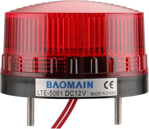 مصباح تحذير Baomain LTE-5061 صناعي DC 24V LED فلاش ستروب ضوء أحمر in Kuwait