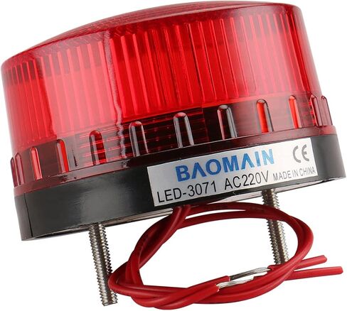 مصباح تحذير Baomain LTE-5061 صناعي DC 24V LED فلاش ستروب ضوء أحمر in Kuwait