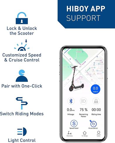 Hiboy KS4 Pro Electric Scooter, 500W Motor (750W Peak), 10" Honeycomb Tires, Up to 25 Miles Range, 19 MPH Foldable Electric Scooter for Adults with Hiboy App in Kuwait