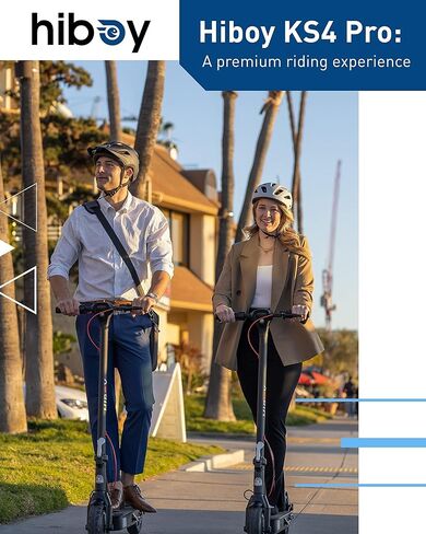 Hiboy KS4 Pro Electric Scooter, 500W Motor (750W Peak), 10" Honeycomb Tires, Up to 25 Miles Range, 19 MPH Foldable Electric Scooter for Adults with Hiboy App in Kuwait