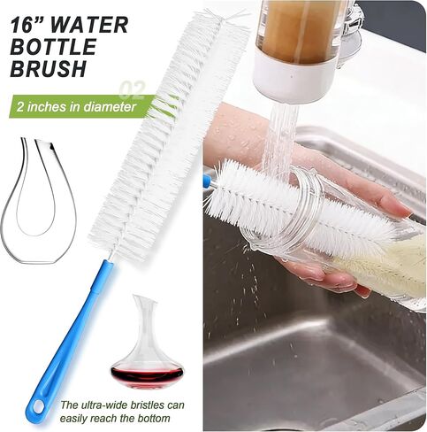9Pcs Bottle Cleaning Brush Set with Long Handle, Nylon Tube Brush Cup Cleaner, Straw Brushes for Washing Narrow Neck Water Bottle Pipes Kettle Spout Cleaning in Saudi Arabia