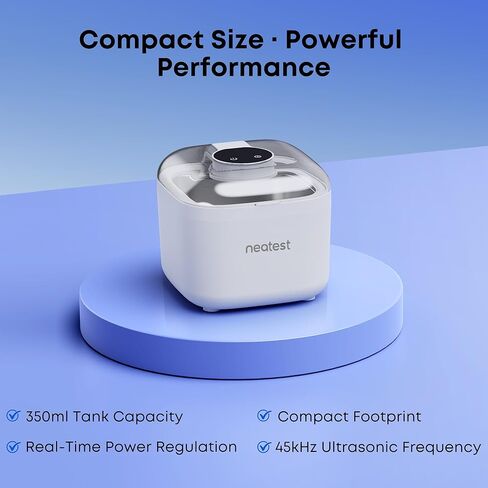 NEATEST Ultrasonic Retainer Cleaner Machine, 45kHz Ultrasonic Retainer with 350ml/11.8oz Stainless Steel Tank, 5 Adjustable Cleaning Cycles for Dentures, Aligners, Braces and Mouth Guards in Saudi Arabia