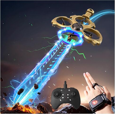 Flying Sword RC Airplane, Gesture Control Airplanes for Kids Adults 8-16, Remote Control Planes with Light, 360° Flip Fighter Jet Toy, Gravity Sensing, Stunt Roll, Gifts for Kids Boys Girls in Kuwait
