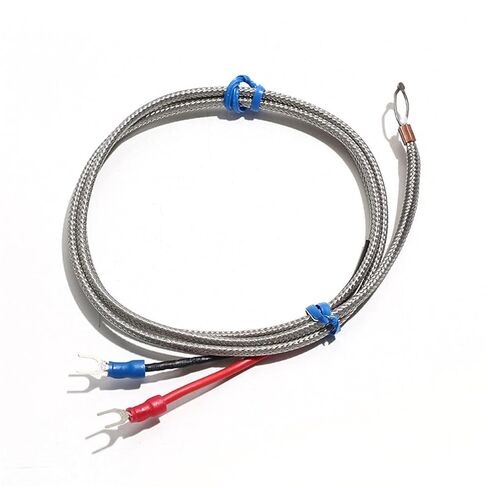 K Type Sheet Thermocouple Temperature Sensor Measuring Line Surface Patch Probe 1000℃ Terminal Connection 0.5M-5M 1Pcs(Cable Length 1.5M) in Kuwait