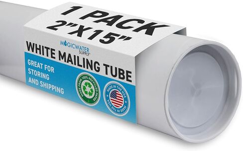 MagicWater Supply Mailing Tube - 2 in x 15 in - White - 1 Pack - for Shipping and Storage of Posters, Arts, Crafts, and Documents in Saudi Arabia