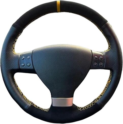 غطاء عجلة قيادة السيارة غير قابل للانزلاق للخياطة اليدوية متوافق مع VW Golf 5 Mk5/Passat B6/Tiguan 2007-2011 (خيط 3 ألوان) in Saudi Arabia