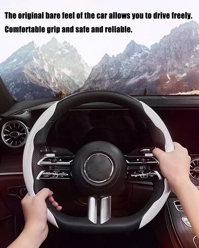 2 Pcs Fit Carbon Fiber Steering Wheel Cover for Canoo Bulldog MPDV1 MPDV2 MPDV3, Segmented & Butterfly Design,Non-Slip and Durable, Breathable and Comfortable Gripz, Easy to Install,A Black in Saudi Arabia
