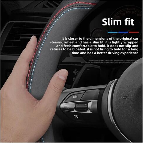 Compatible For Tesla Leather Steering Wheel Cover Model3/Model5/ModelX/ModelS Thin Car Accessories(Style 14) in Saudi Arabia