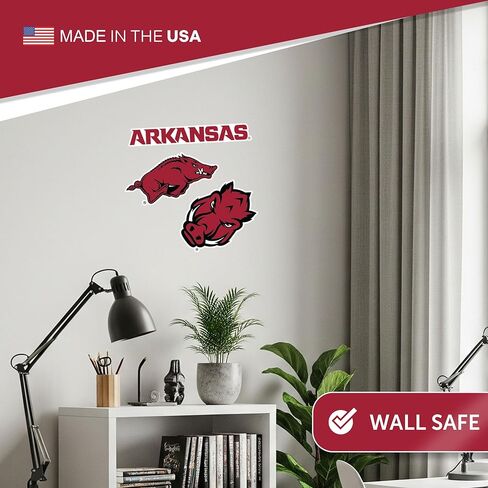 Desert Cactus University of Arkansas WallStix Razorbacks U of A Hogs Removable Wall Sticker 11x17 Vinyl Decal Indoor Outdoor Use (Design A) in Saudi Arabia