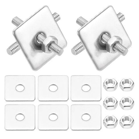 MECCANIXITY 6Set M4x75mm Fully Threaded Rod, 304 Stainless Steel Threaded Rods Bar Studs Right Hand Threads with Nut Square Washer for Structural Anchoring Fastening Screw in Saudi Arabia