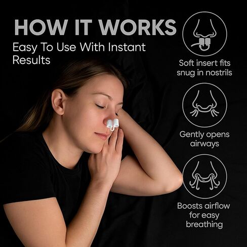 Nasal Dilators for Sleeping – 8 Pack Anti Snoring Nose Vents + Travel Case – Comfortable & Reusable Silicone Snore Stopper Nose Clips for Snore Relief in Saudi Arabia