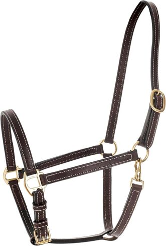 HORZE Fremont Soft Synthetic Leather Horse Halter | Fully Adjustable with Brass Hardware & Contrast Stitching in Kuwait