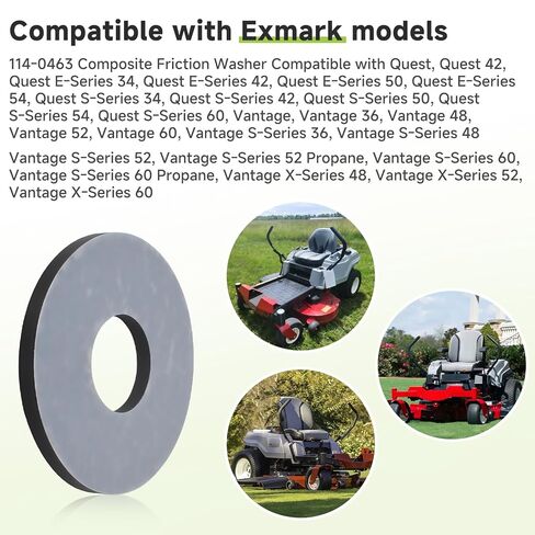 2 Pack 114-0463 Composite Friction Washer Compatible with Toro Exmark Quest E-Series S-Series Vantage S-Series X-Series Riding Mowers, Fits 74360 74363 74370 74380 74365 74366 in Kuwait