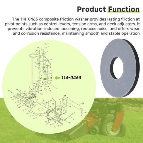 2 Pack 114-0463 Composite Friction Washer Compatible with Toro Exmark Quest E-Series S-Series Vantage S-Series X-Series Riding Mowers, Fits 74360 74363 74370 74380 74365 74366 in Kuwait