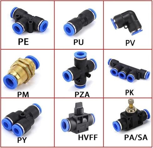 Pneumatic Fitting Pipe Connector Tube Fittings Hose Plastic 4mm 6mm 8mm 10mm 12mm PU/PV/PY/PE/PM/PZA Connectors 1Pcs(PU,10) in Saudi Arabia