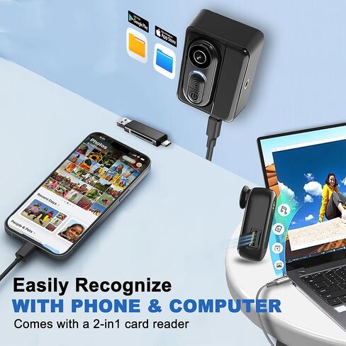 كاميرا الجسم الصغيرة بدقة 4K - كاميرا الحركة الرياضية بالإبهام بسعة 64 جيجابايت مع صوت، تسجيل POV على الصدر بدون استخدام اليدين، حامل على الخوذة ومشبك شخصي مغناطيسي على كاميرات الفيديو - لقميص ركوب الدراجات والتزلج in Kuwait