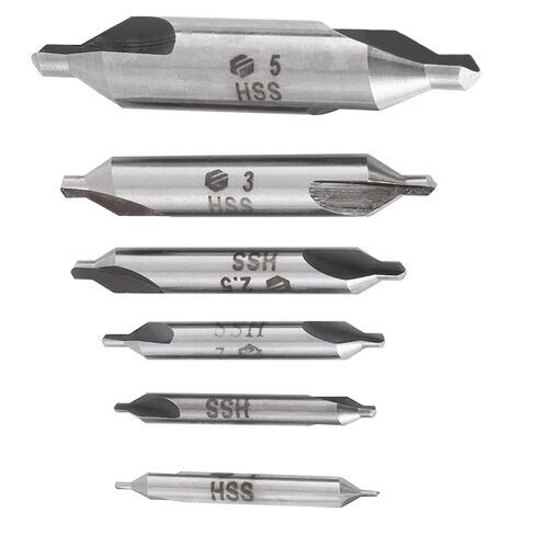 6pcs 1/1.5/2/2.5/3/5mm Center Drill Double End with Standard 60 Degree Angle for Precise Center Drilling in Metals in Saudi Arabia